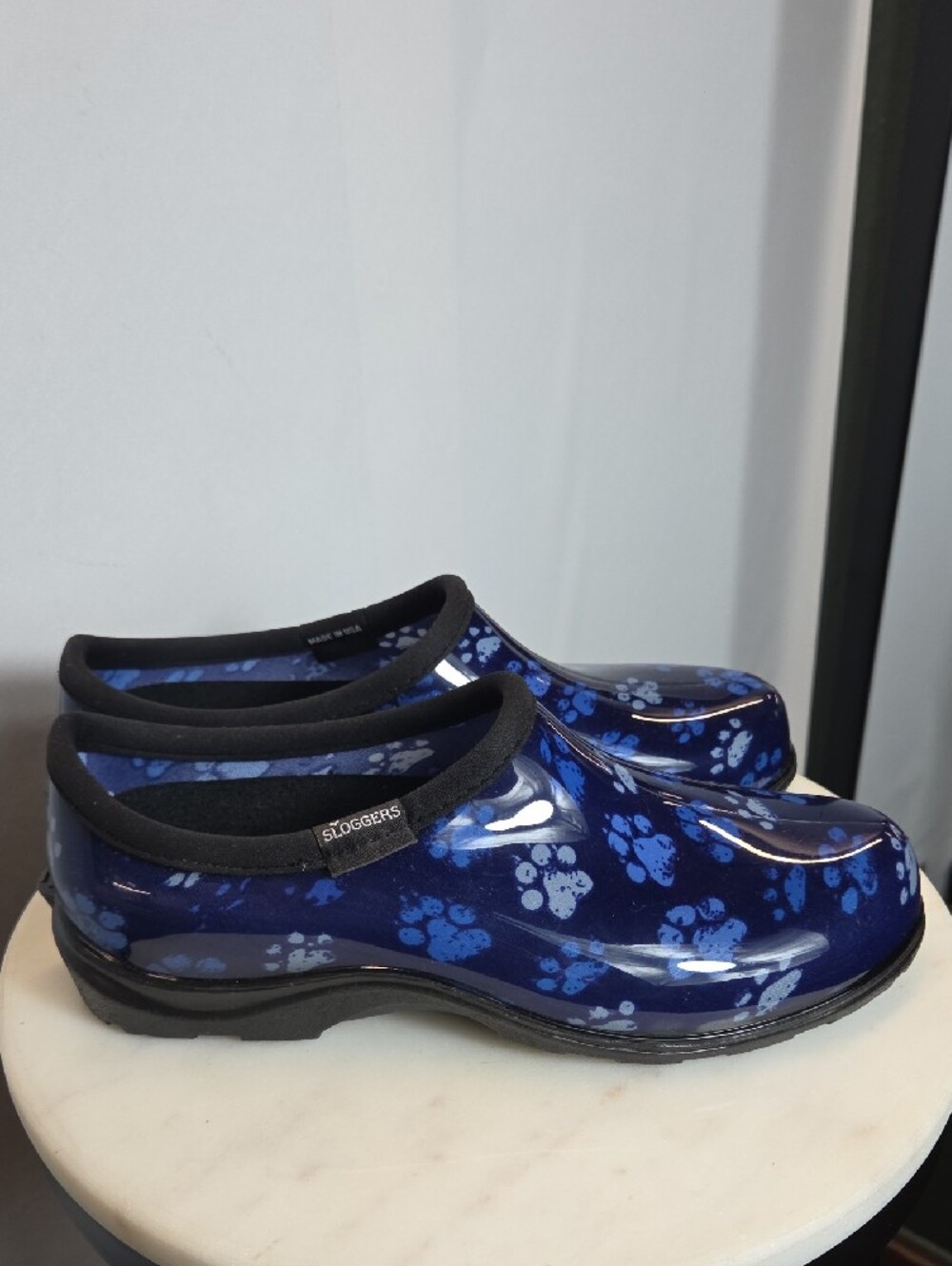 Sloggers Women's Navy Blue Paw-Print Rain Clogs Size 9 - Picture 3 of 9